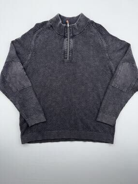 Tommy Bahama Half Zip Black/Grey Sweater Size XL